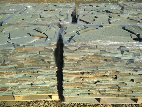 Плитняк златолит зелёный для цоколя, отмостки купить в Томской области